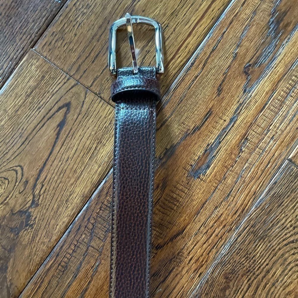 Broletto Brown Pebbled Leather Belt - Picture 4 of 6